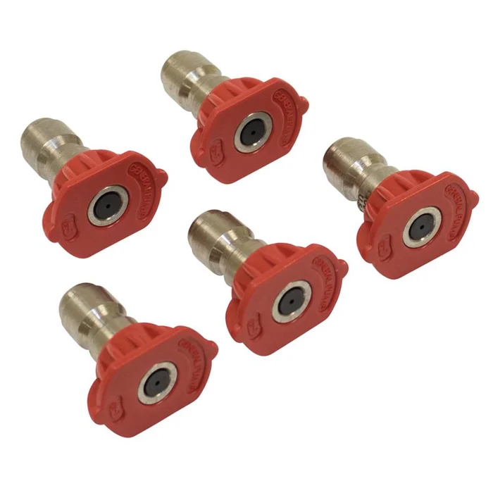 1/4″ Composite Spray Nozzles / 3.0 Size, Red, 5 Pack