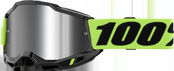 100% Accuri 2 Goggle Neon Yellow Mirror Silver Lens