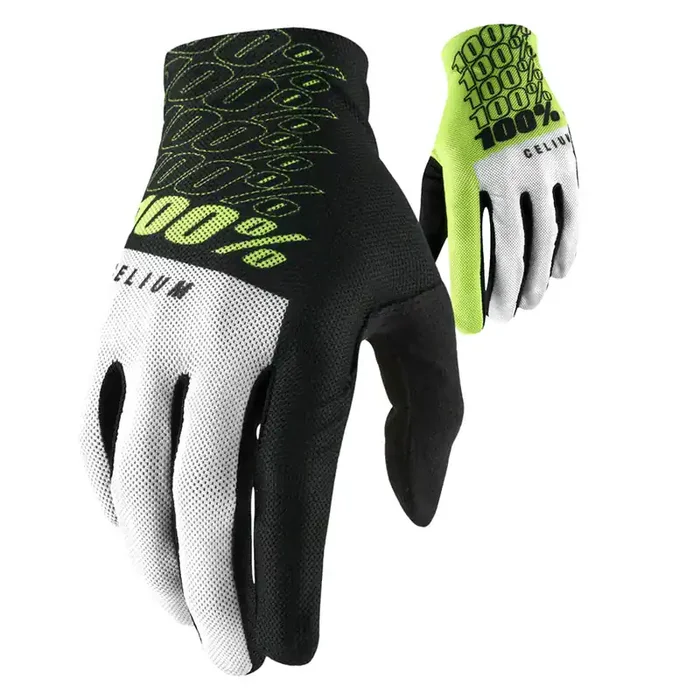 100% Celium Gloves – Yellow, Full Finger, Men‘s, Small