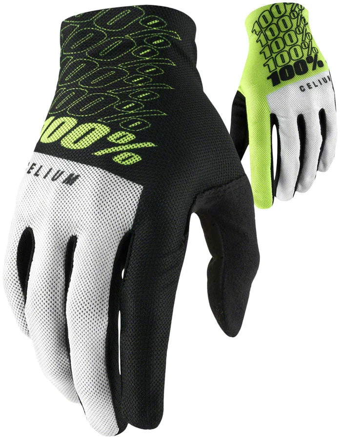 100% Celium Gloves – Yellow Full Finger Mens Small