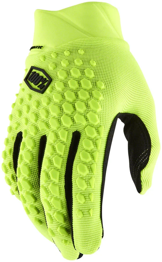 100% Geomatic Gloves – Flourescent Yellow Full Finger Mens Medium
