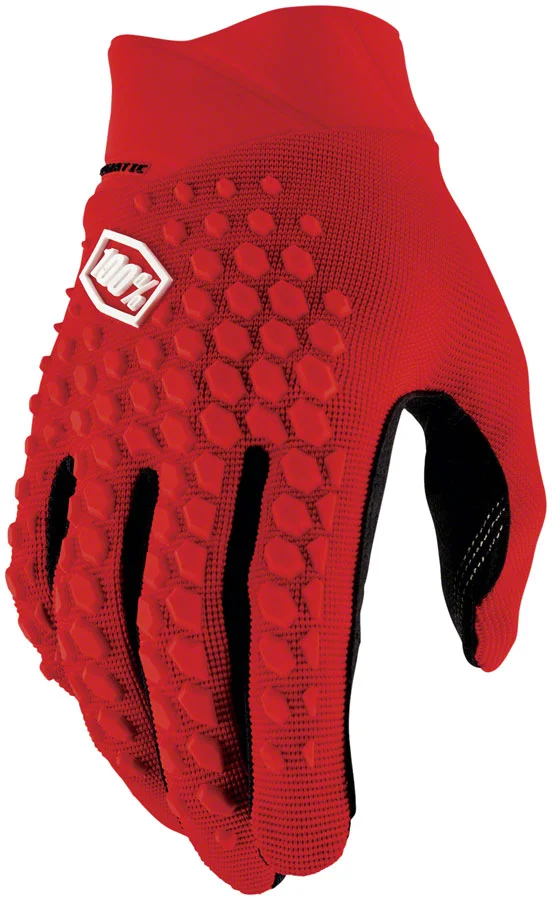 100% Geomatic Gloves – Red Full Finger Mens Medium