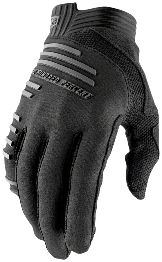 100% R-Core Gloves – Black Full Finger Mens Small