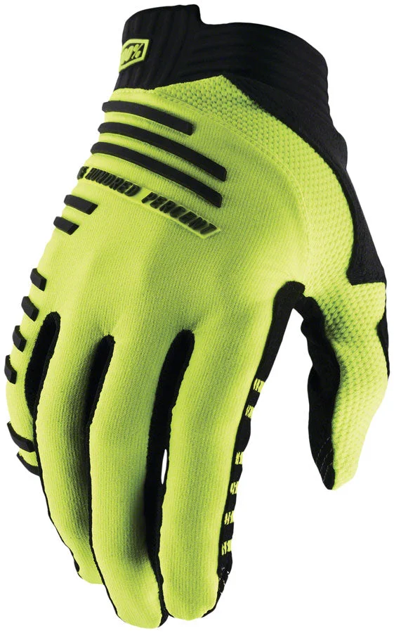 100% R-Core Gloves – Yellow Full Finger Mens Large