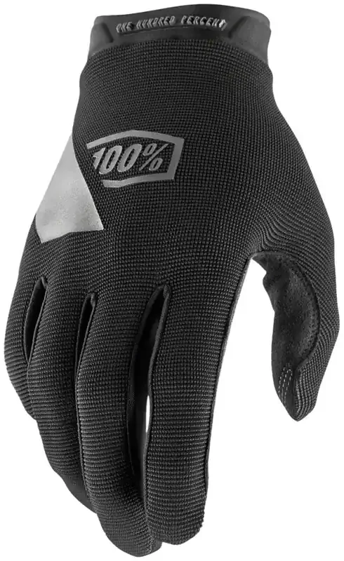 100% Ridecamp Gloves – Black, Full Finger, Large