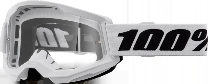 100% Strata 2 Goggle White Clear Lens