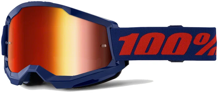 100% Strata 2 Goggles – Navy/Mirror Red