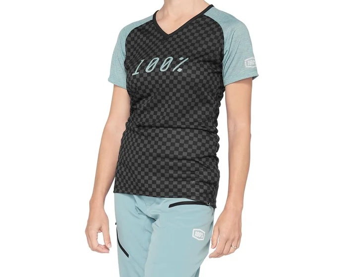 100% Women’s Airmatic Jersey (Seafoam Checkers) (XL)