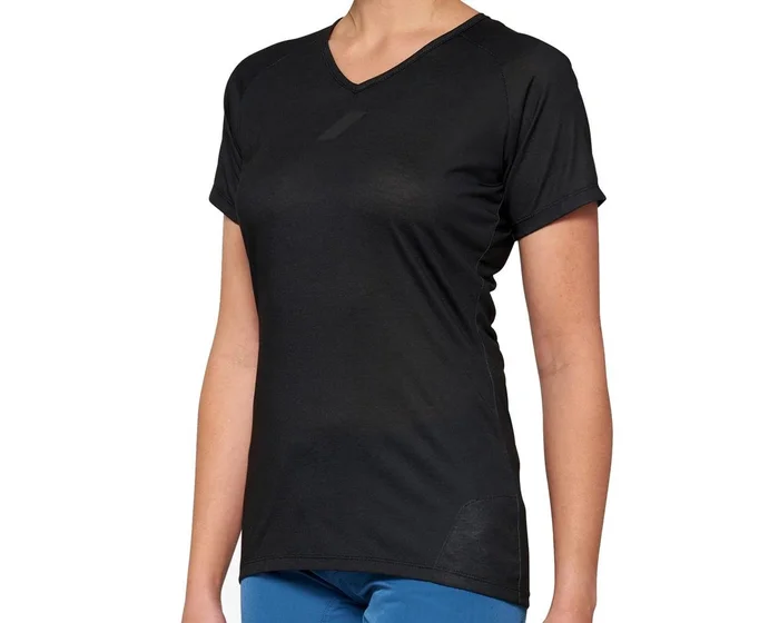 100% Women’s Airmatic Short Sleeve Jersey (Black) (M)