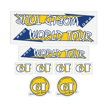 1986 GT BMX PRO World Tour Decal Set