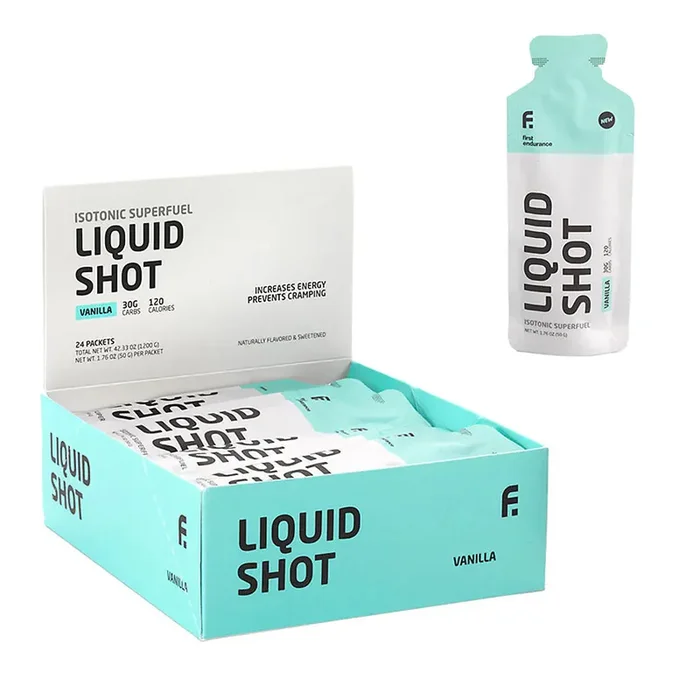 1st Endurance Liquid Shot Gels, Vanilla, 24pcs