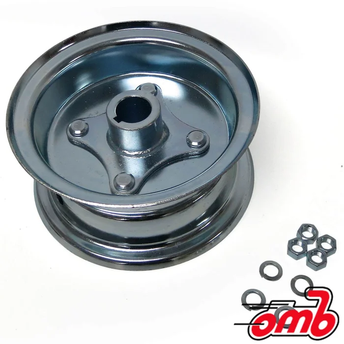 (2) 5″ Go Kart Live Axle Wheels – Split Steel 2pc Rims – 1″ Bore