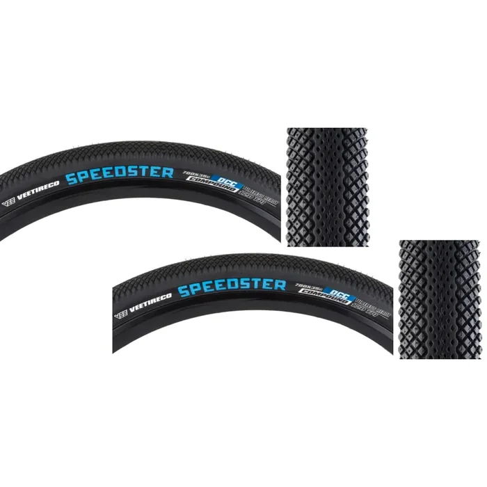 2 Pack Vee Tire Co. Speedster Tire 700 x 35 Tubeless Folding Black 120tpi B316319