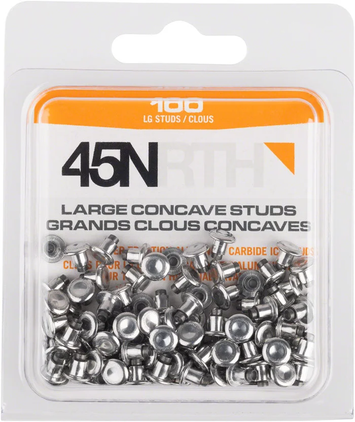 45NRTH Large Concave Carbide Aluminum Tire Studs – 100 Pack