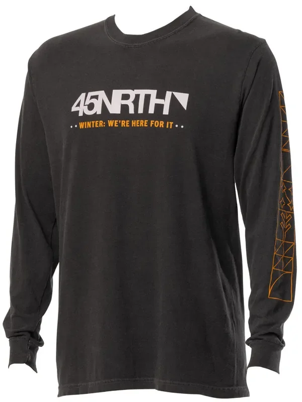 45NRTH Winter We‘re Here For It Long Sleeve T-Shirt – Unisex, Grey, 3X-Large