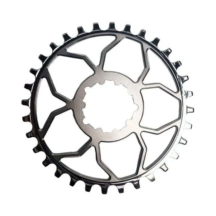 5Dev Titanium 3-Bolt Chainring, 3mm Offset, 32T, Raw/Silver
