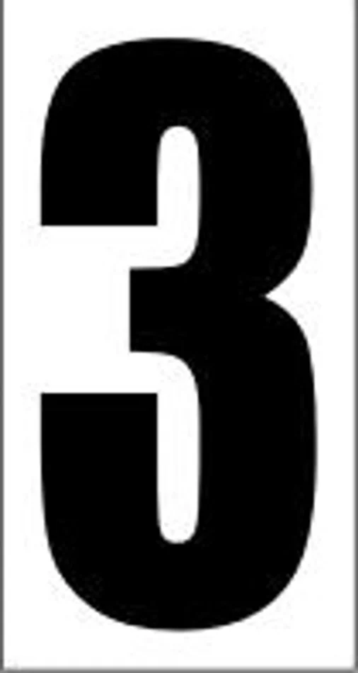 6″ Black Stick-on – Number 3