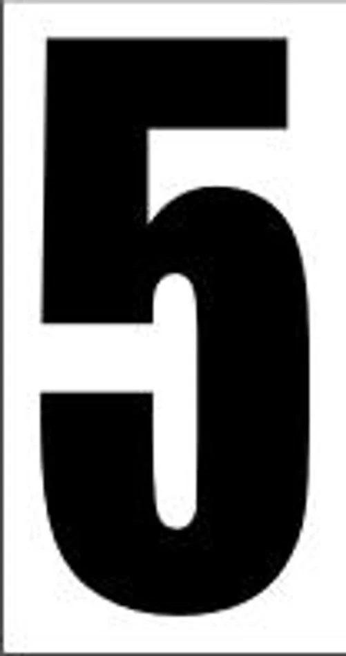 6″ Black Stick-on – Number 5