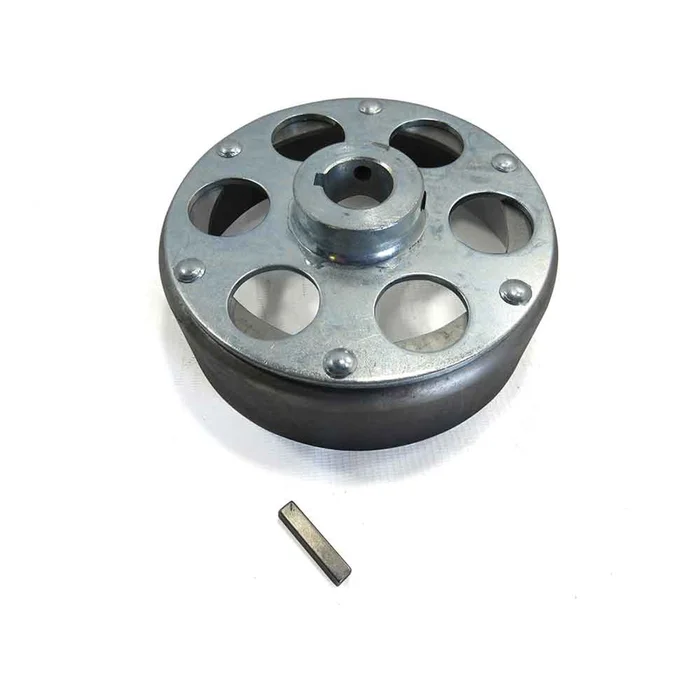 6″ Brake Drum, Unplated w/ Riveted Uni-Hub, 1″ Bore