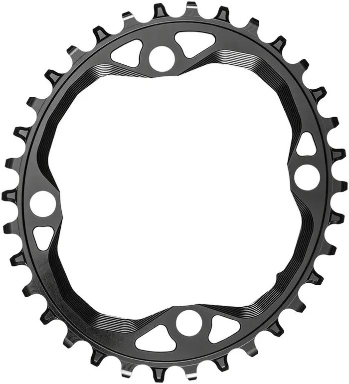 absoluteBLACK Oval Chainring 34t 104 BCD 4-Bolt 12-Speed Aluminum Black