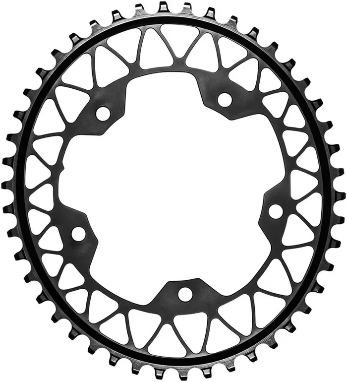 absoluteBLACK Oval Gravel Narrow Wide Chainring 44t 110 BCD 5-Bolt Alloy Black