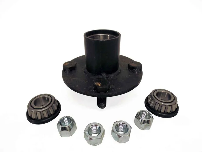 ADAPTER HUB, BLACK OXIDE PLATED STEEL, WITH 3/4″ ID SEALED TAPERED ROLLER BEARING