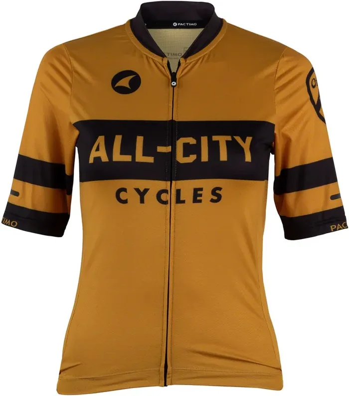All-City Classic Logowear Women‘s Jersey – Mustard Brown, Black, Small