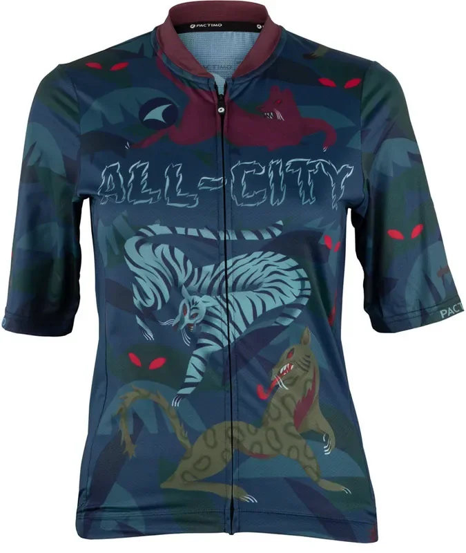 All-City Night Claw Women‘s Jersey – Dark Teal, Spruce Green, Mulberry, X-Large