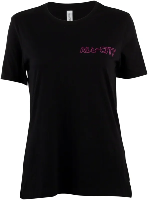 All-City Night Claw Women‘s T-Shirt – Black, Blue/ Green, Magenta, Large