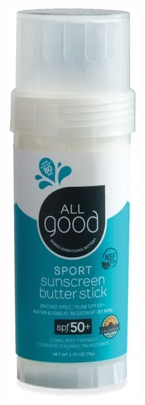 All Good SPF 50+ Sunscreens & Sunsticks for Face, Ears, & Body – Organic, Broad UVA/UVB Protection, Reef Safe, High-Performance Sun Protection