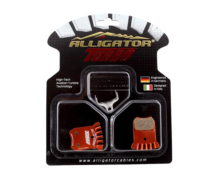 Alligator Turbo Disc Brake Pads (Organic) (w/ Fins) (Shimano Road) (1 Pair)