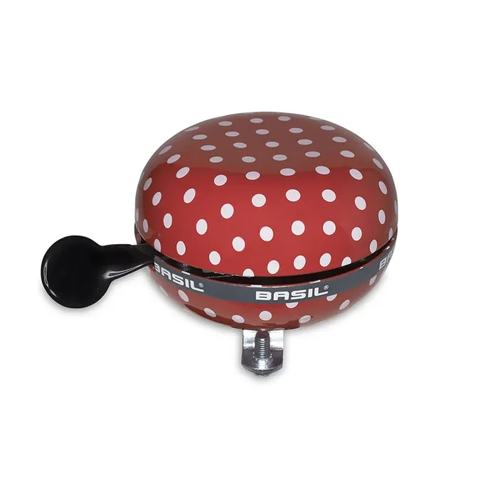 Basil Polka Dot Bike Bells – Durable All-Steel 80mm Retro Cycling Accessories with Stylish Pattern & Loud Sound for Safe Rides