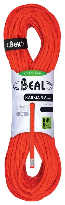 Beal Karma 9.8mm x 50m Orange Climbing Rope – Active Line/Classic