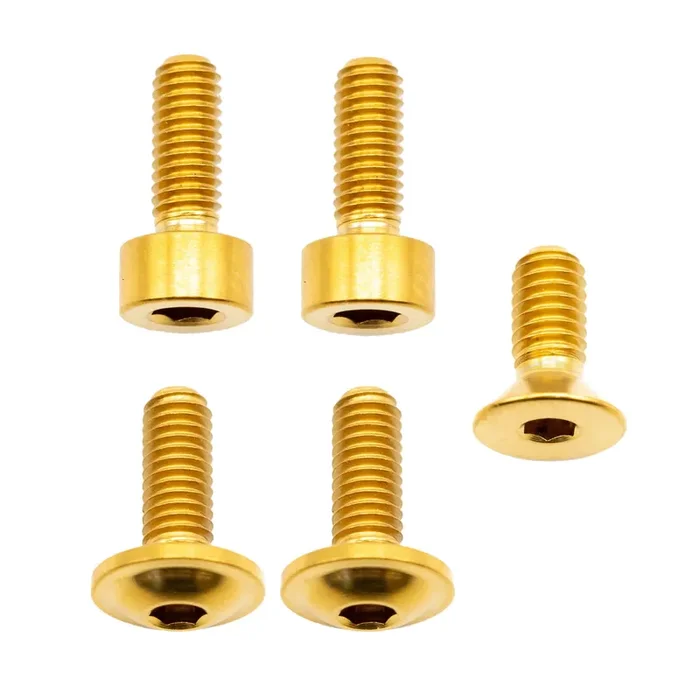 Better Bolts Fox 34 Fork Titanium Bolt Kit, Fit4/Grip SL, Gold,5/Cn