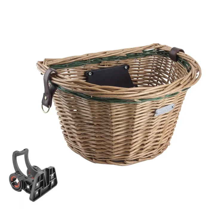 Bike Basket Sunlite Wicker Classic QR Green Wicker 13.5×10.5×9`