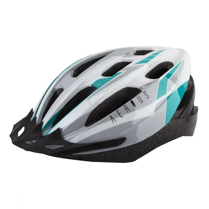 Bike Helmet Aerius V19-Sport All-Purpose Head Lock Fit Silver/Turquoise Small/Medium