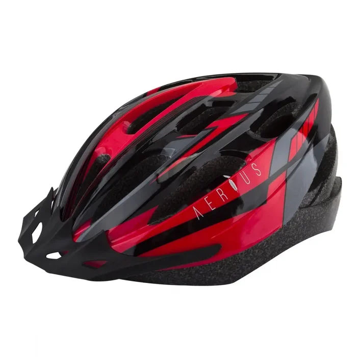 Bike Helmet Aerius V19-Sport All-Purpose In-Mold Head Lock Fit Black/Red Small/Medium