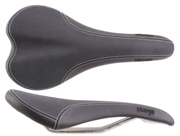 Bike Saddle Charge Bikes Spoon , Titanium, Black