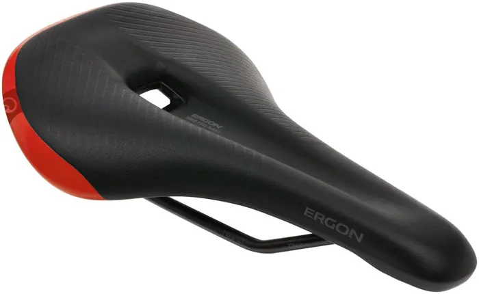 Bike Saddle Ergon SM Pro – Risky Red Micfrofiber Cover Topeak QuickClick Adaptor
