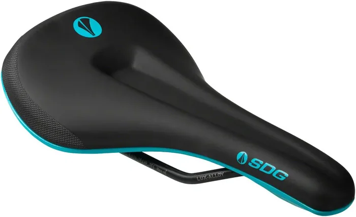 Bike Saddle SDG Bel-Air V3 MAX – Lux-Alloy, Black/Turquoise, Sonic Welded Sides