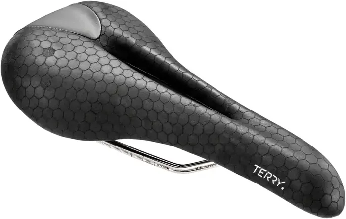 Bike Saddle Terry Fly Ti – Black 140mm Width Titanium Rails Leather Cover