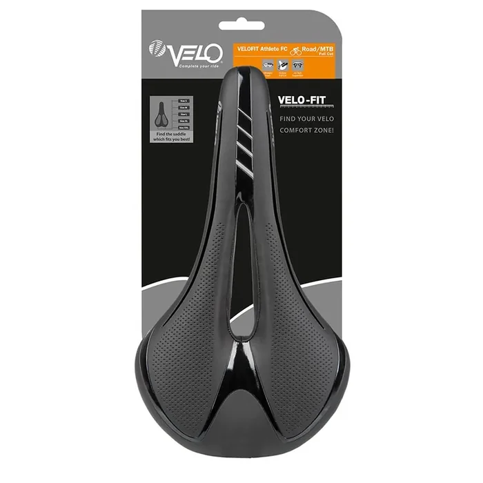 Bike Saddle Velo Fit Athlete FC 276 x 152mm, 317g, Black
