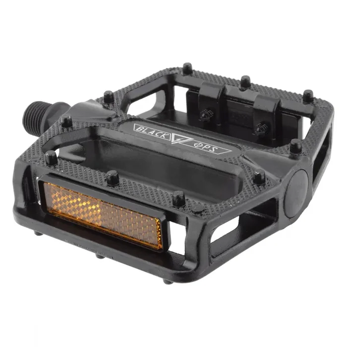 Black Ops B155 Platform Pedals 9/16″ Chromoly Axle Alloy Body Molded Pins Black