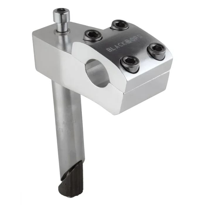Black Ops MX BMX Quill Stem Bar Clamp 22.2mm Length 50mm Silver Aluminum / Steel