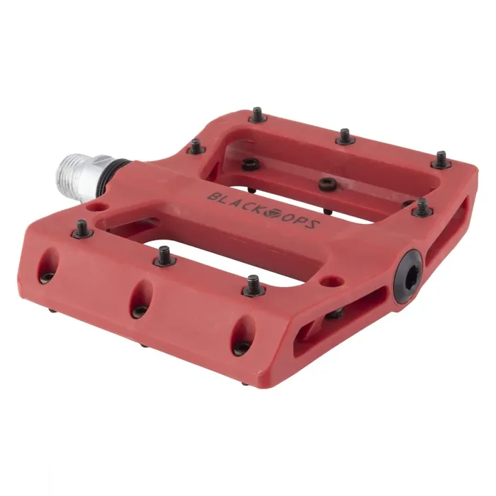 Black Ops Nylo-Pro II Pedals 9/16″ Chromoly Axle Nylon Body Removable Pins Red