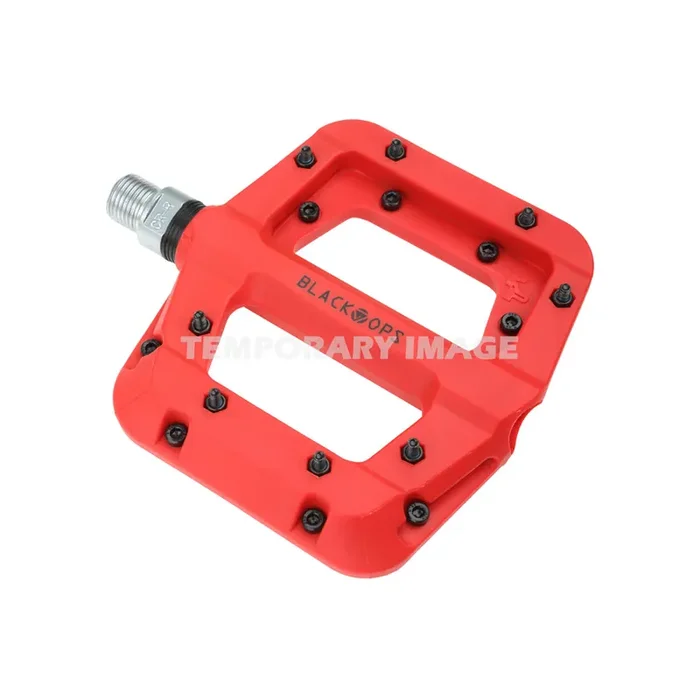 Black Ops Park Rat Platform Pedals 9/16″ Nylon Body 16 Removable Steel Pins Red