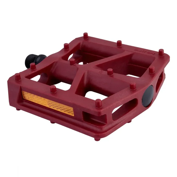 Black Ops T-Bar Pedals 9/16″ Chromoly Spindle Nylon Fiber Body Molded Pins Red