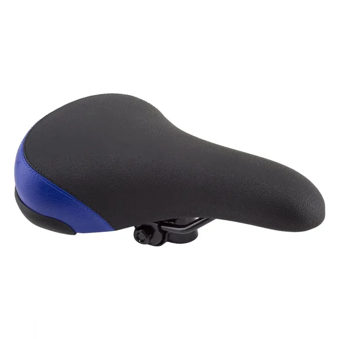 BMX Bicycle Saddle Black Ops Mullet BMX – Black/Blue 160mm Width Steel Rails PVC Cover