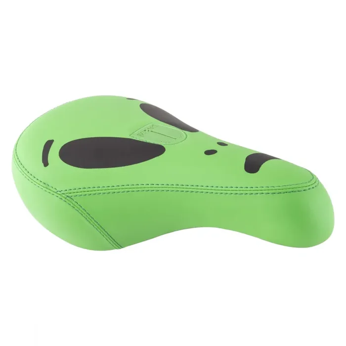 BMX Bicycle Saddle Rant Believe BMX – Green 143mm Width Pivotal Hidden Plastic Bumpers
