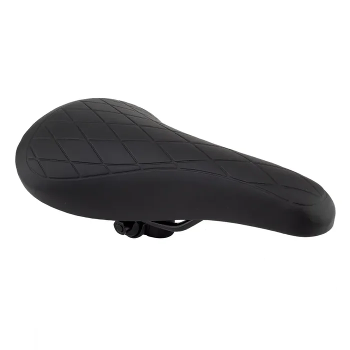 BMX Bicycle Saddle Sunlite Quilted Racing MX – Black Synthetic Material Rail Steel Unisex
